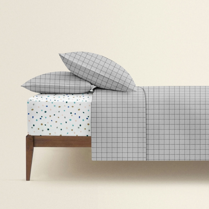 Сімейний комплект постільної білизни GREY GEOMETRY CS7