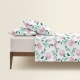 Полуторна постільна білизна з простирадлом на резинці SPRING FLOWERS CS1