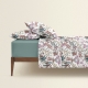 Євро постільна білизна з простирадлом на резинці FLOWERS YARD CS9