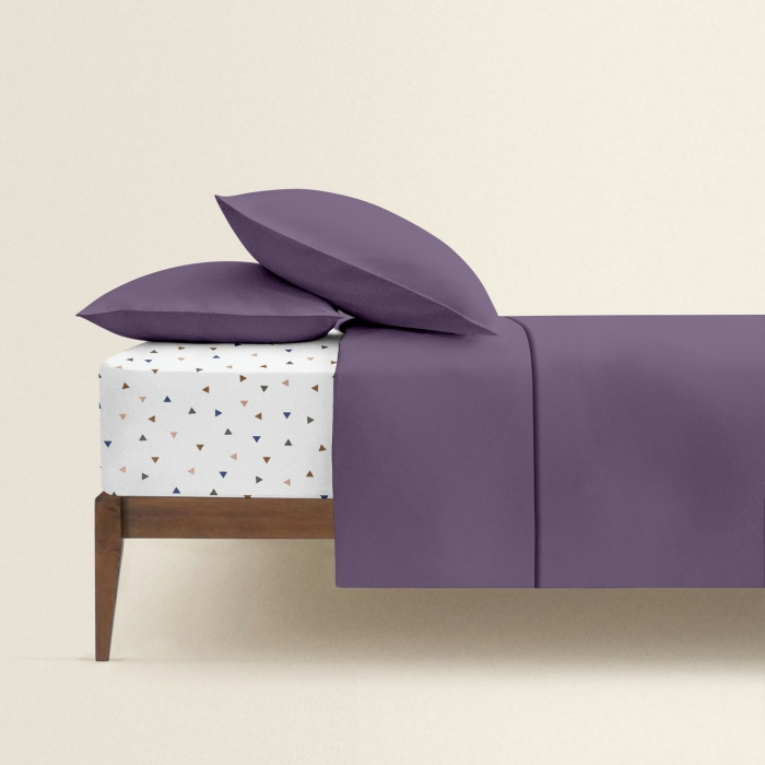 Двоспальна постільна білизна з простирадлом на резинці AURORA CS6