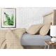 Полуторна постільна білизна з простирадлом на резинці BEIGE GEOMETRY