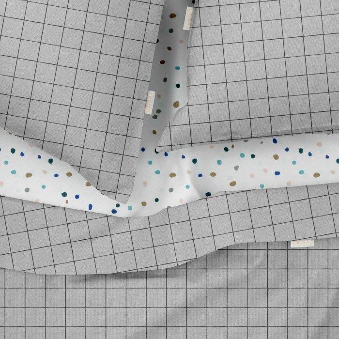 Сімейний комплект постільної білизни GREY GEOMETRY CS7