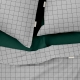 Євро постільна білизна з простирадлом на резинці GREY GEOMETRY CS4