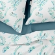Двоспальна постільна білизна з простирадлом на резинці MINT FOLIAGE CS5