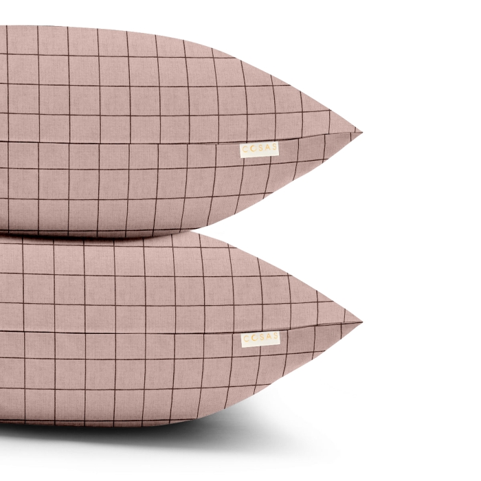 Двоспальна постільна білизна з простирадлом на резинці ROSE GEOMETRY CS18